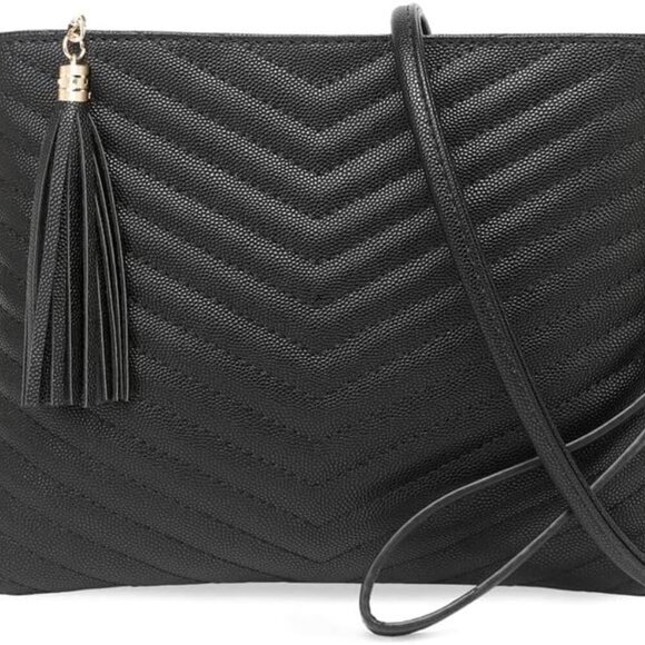 Trendy Vegan Leather Shoulder Purses, Clutch Wallet with Wristlet Strap,Small ta - Picture 1 of 7